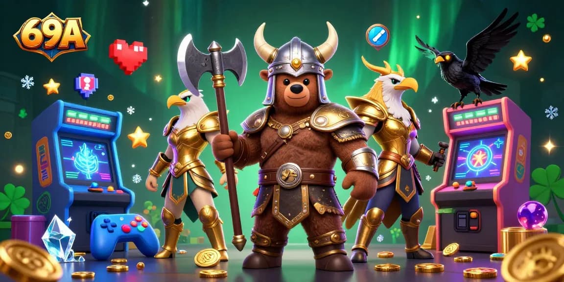Jogue e ganhe com os 69A em um cassino vibrante com ursos, águias e máquinas de jogos