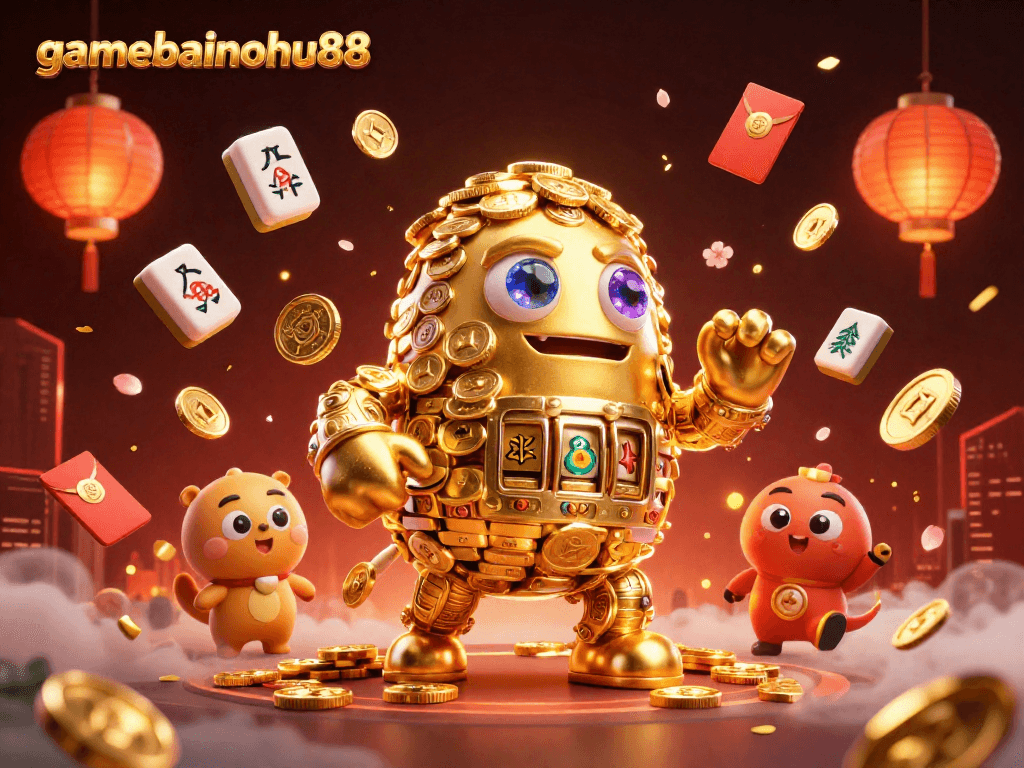Engage in thrilling gameplay experiences with gamebainohu88 as the golden golem leads the adventure.