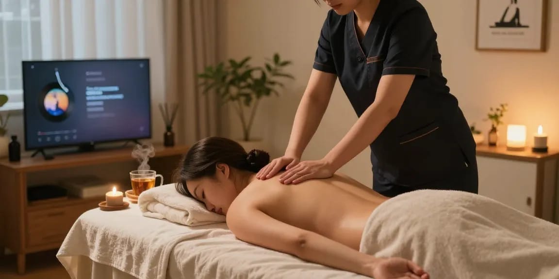 Relaxing home massage experience showcasing professional 의정부출장안마 service in a calming atmosphere.