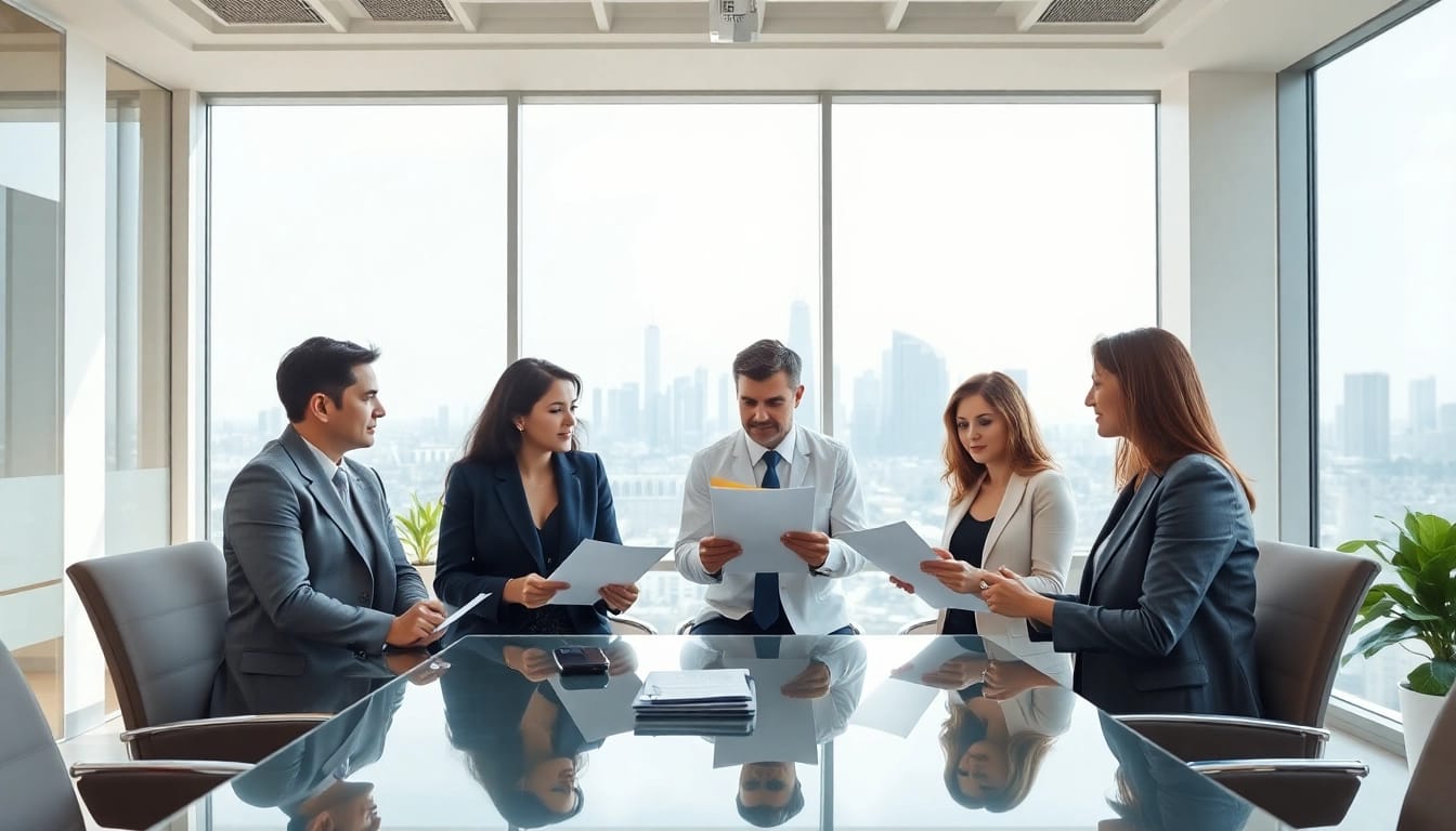 Engaging overview of Title Insurance Services with professionals assisting clients in a modern office.