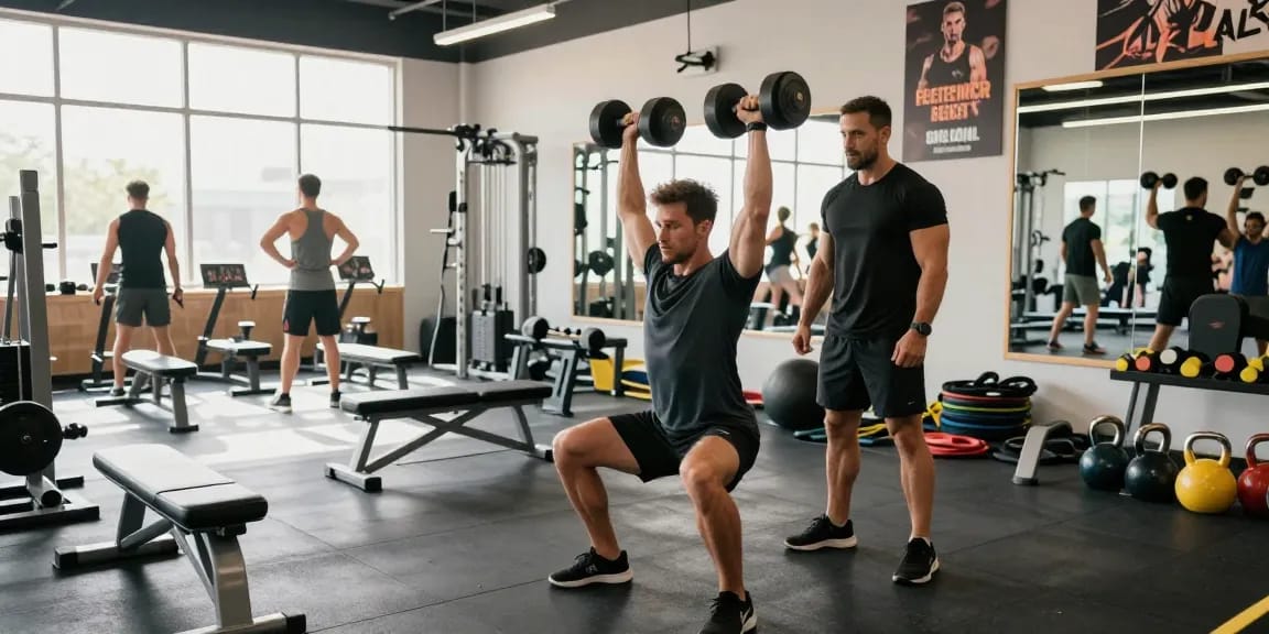 Selliza Steroids user lifting weights in a vibrant gym environment, showcasing dedication to fitness and health.