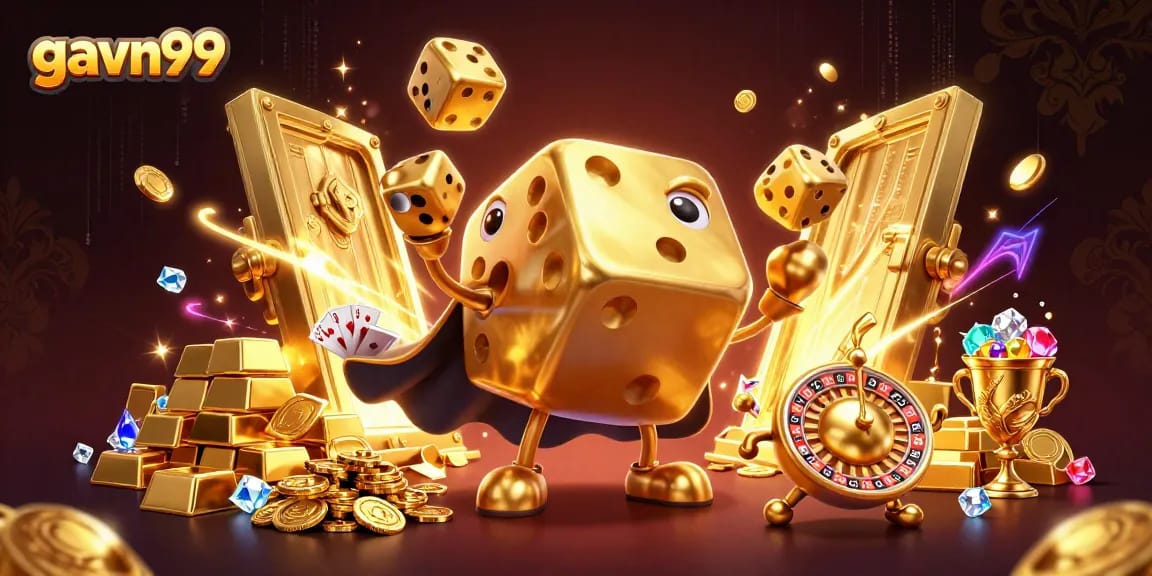 Experience gavn99 with dynamically animated dice, treasures, and rich casino elements.