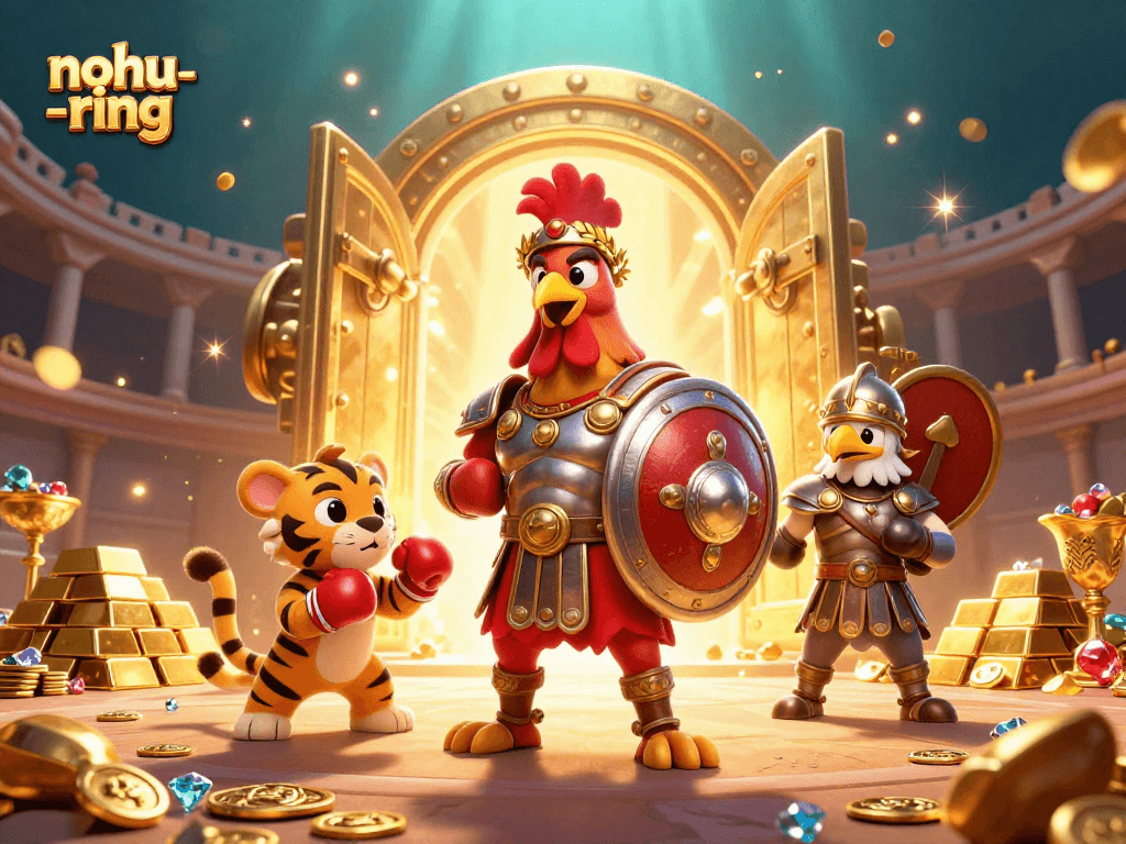 Engage with the thrilling adventure of nohu-ring in a vibrant 3D casino scene featuring treasure and excitement.