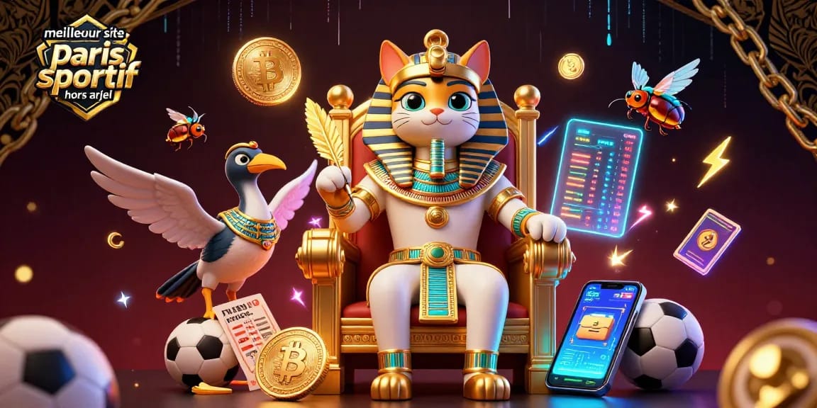 Pariez sur le meilleur site paris sportif hors arjel avec une illustration captivante de pharaon égyptien.