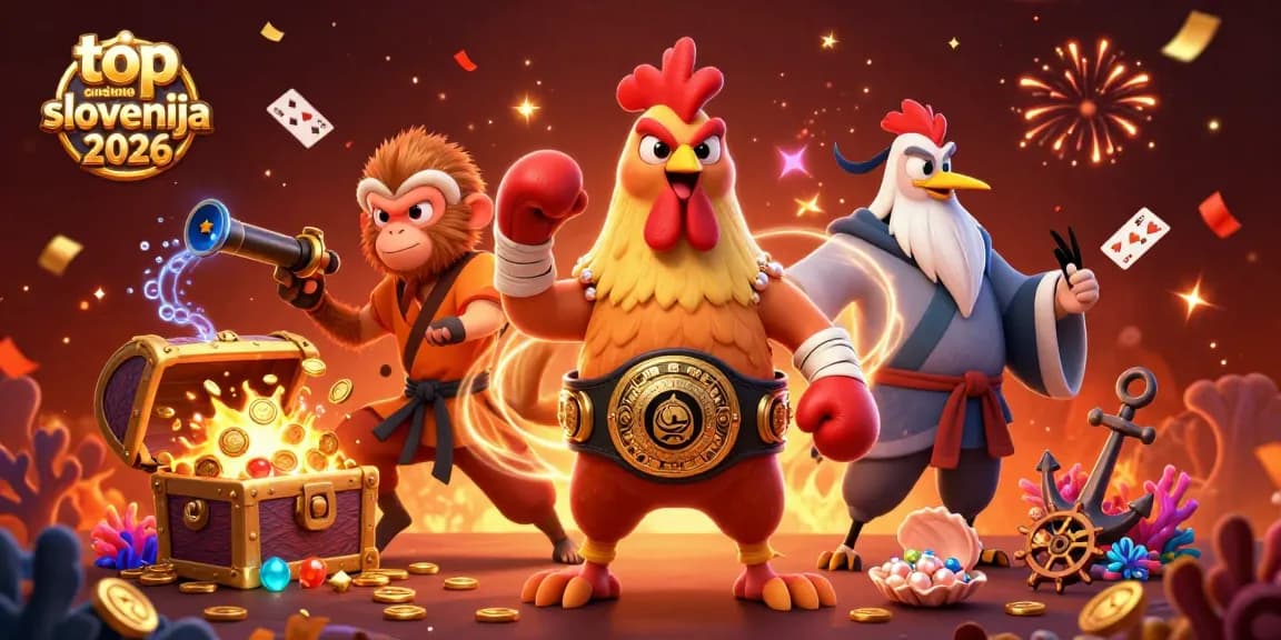 Najboljši online casinoji v Sloveniji leta 2026 s tremi izjemnimi liki in bogato ozadje, ki pritegne pozornost.
