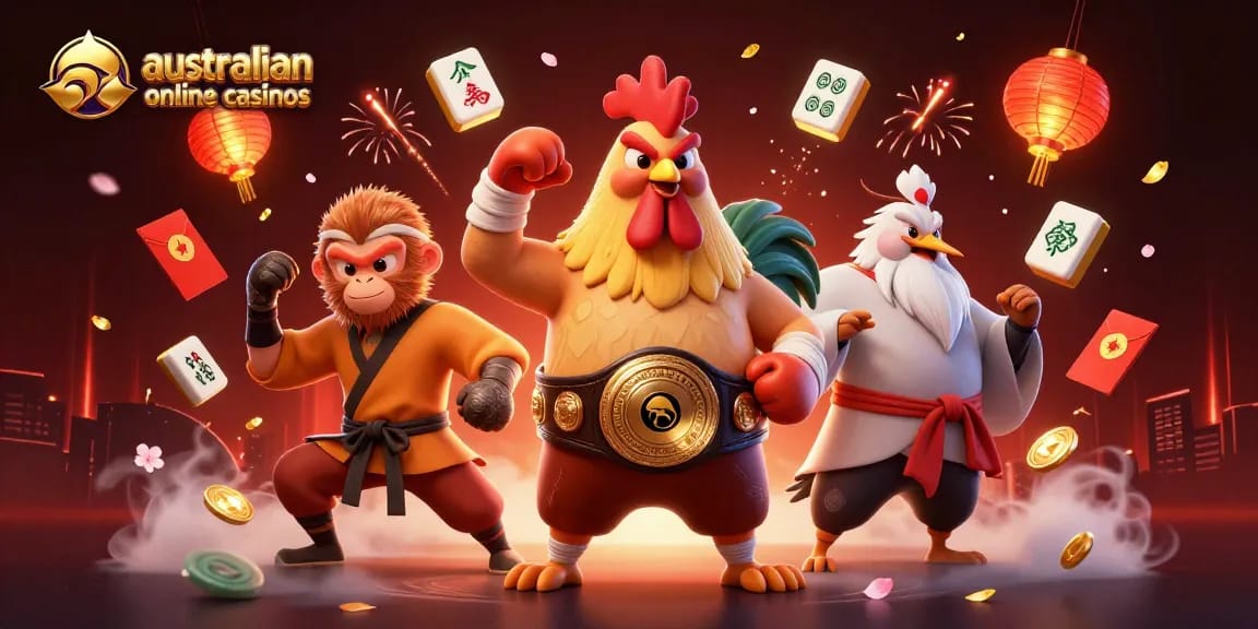 Engage in thrilling adventures at australian online casinos with vibrant characters and dynamic gambling elements.