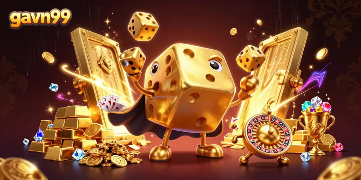Experience gavn99 with dynamically animated dice, treasures, and rich casino elements.