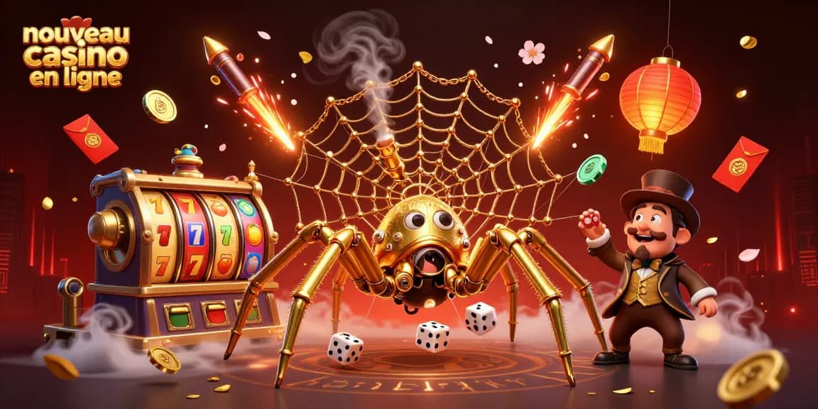 Attirez les joueurs vers le nouveau casino en ligne avec une illustration dynamique enrichie de symboles de jeux.