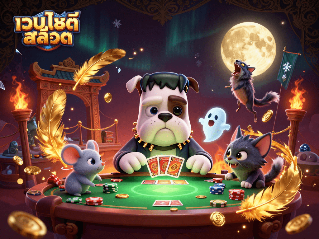การเล่นเกมในเว็บไซต์สล็อต ด้วยภาพประกอบการ์ตูน 3D แสดงบรรยากาศการ์ตูนแปลกตา