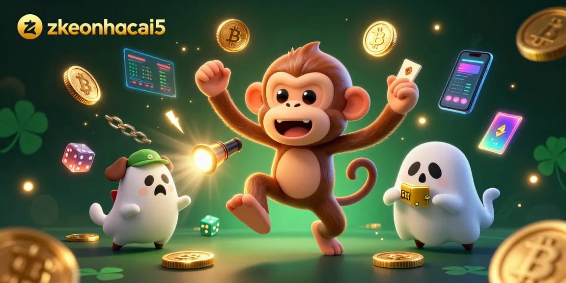 Engage with zkeonhacai5 at a haunted casino as a ghost-hunter puppy tracks a mischievous monkey.