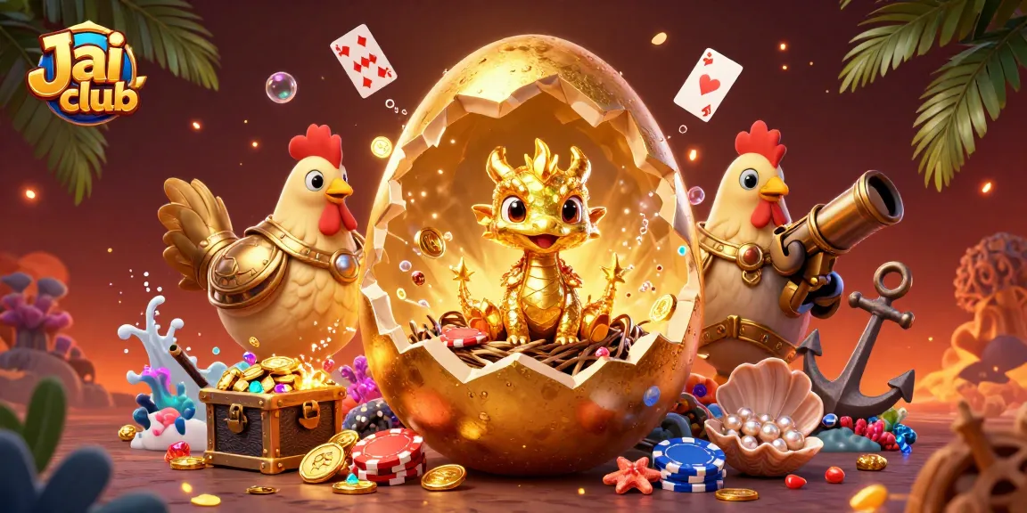 Experience the magic of Jai club with a golden dragon and poker chips in a vibrant casino scene.