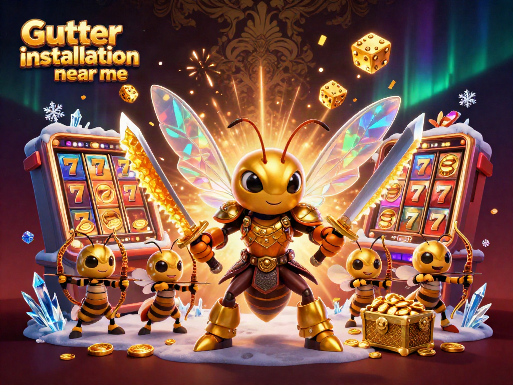 Experience the thrill of Gutter installation near me with vibrant gambling-themed visuals of dynamic characters and elements.