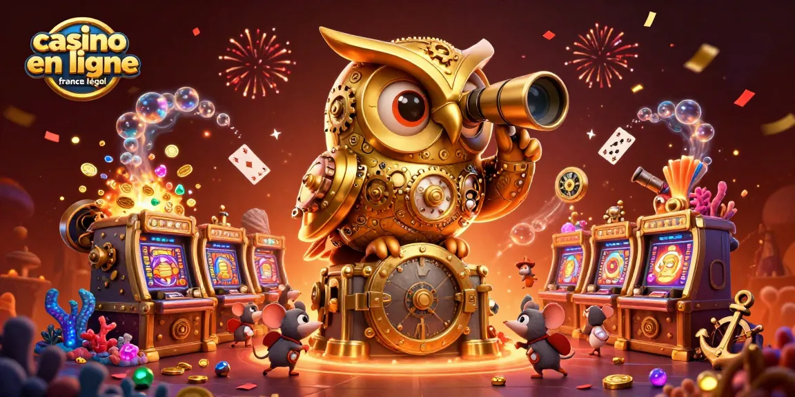Plongez dans l'excitation du casino en ligne France légal avec une illustration animée captivante.