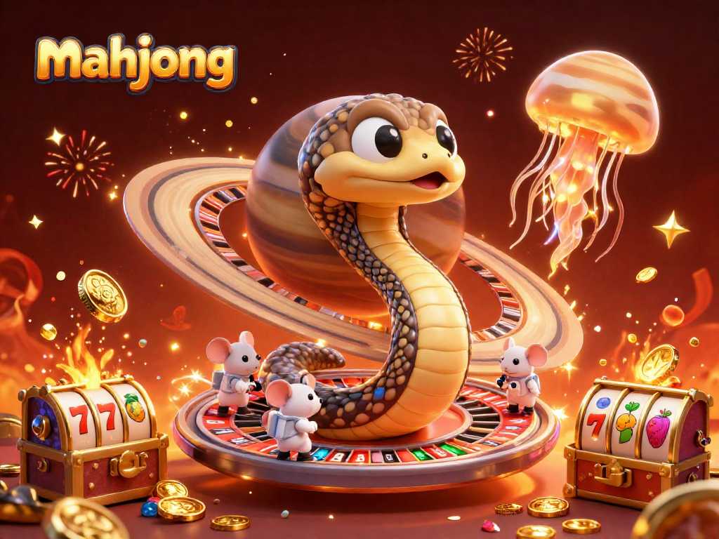 Experience mahjong excitement with animated gambling characters and vibrant casino elements.