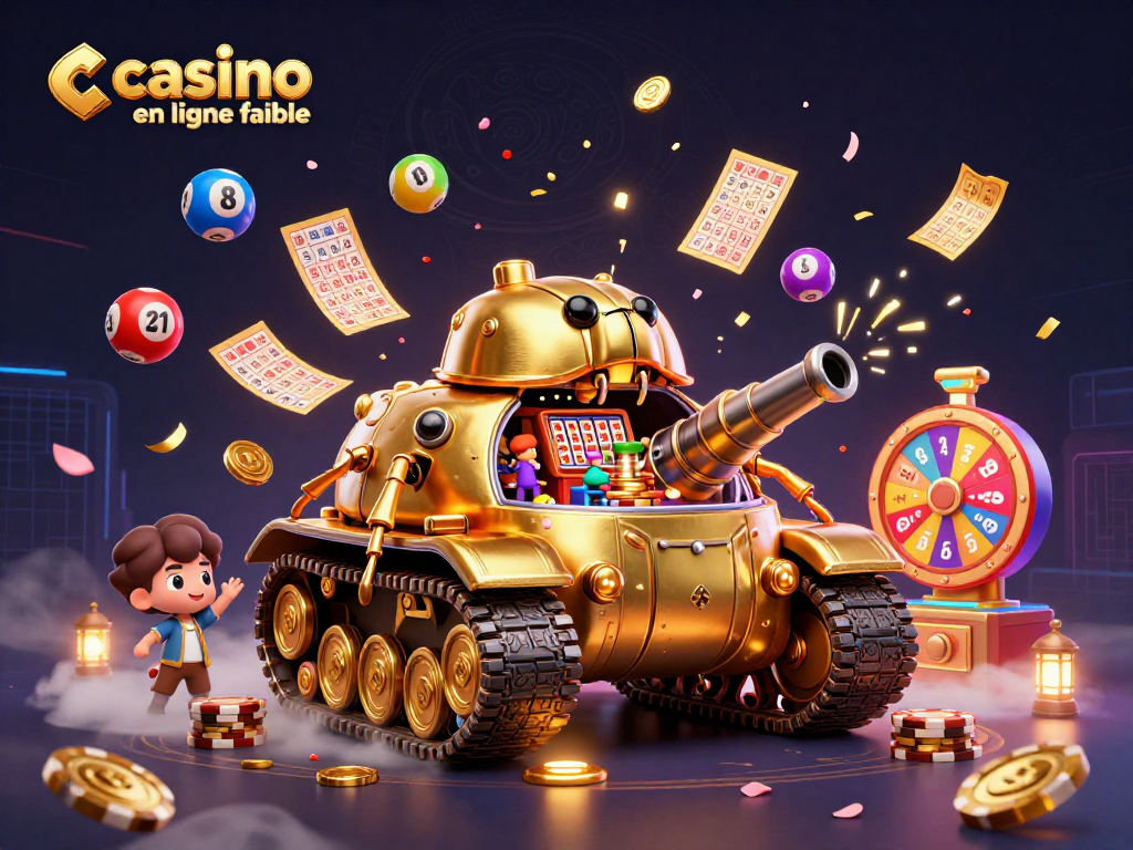Profitez d'une expérience immersive dans un casino en ligne fiable avec un tank en or rempli de jeux.