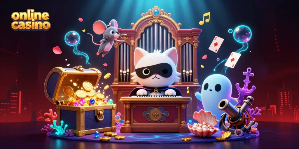 Engage with an interactive online casino experience featuring vibrant characters and dynamic gaming elements.