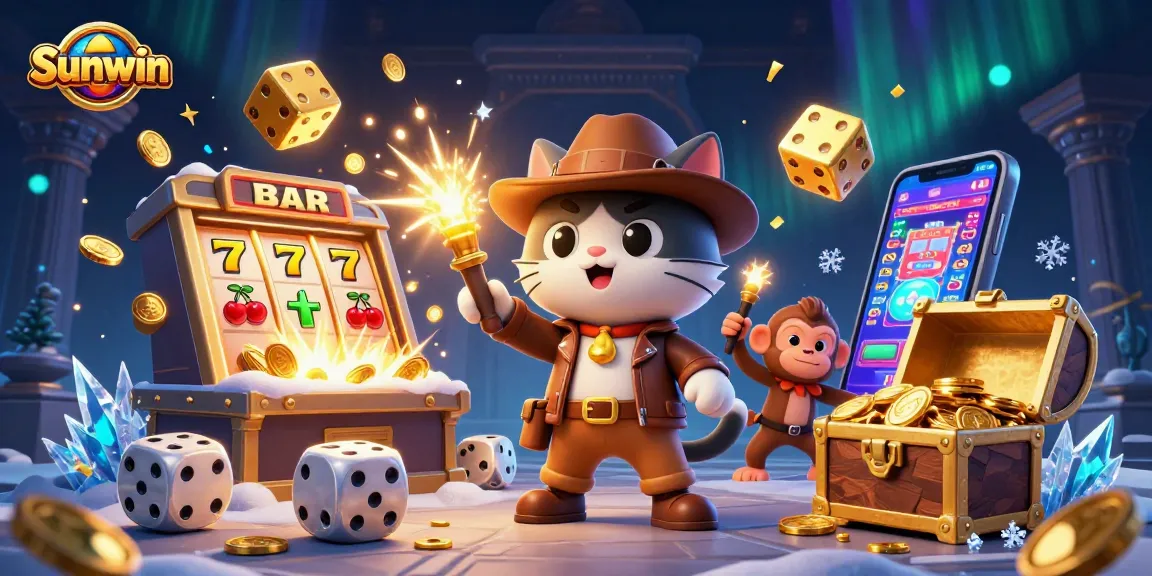 Experience thrilling wins at Sunwin with a cat explorer uncovering a golden casino artifact!