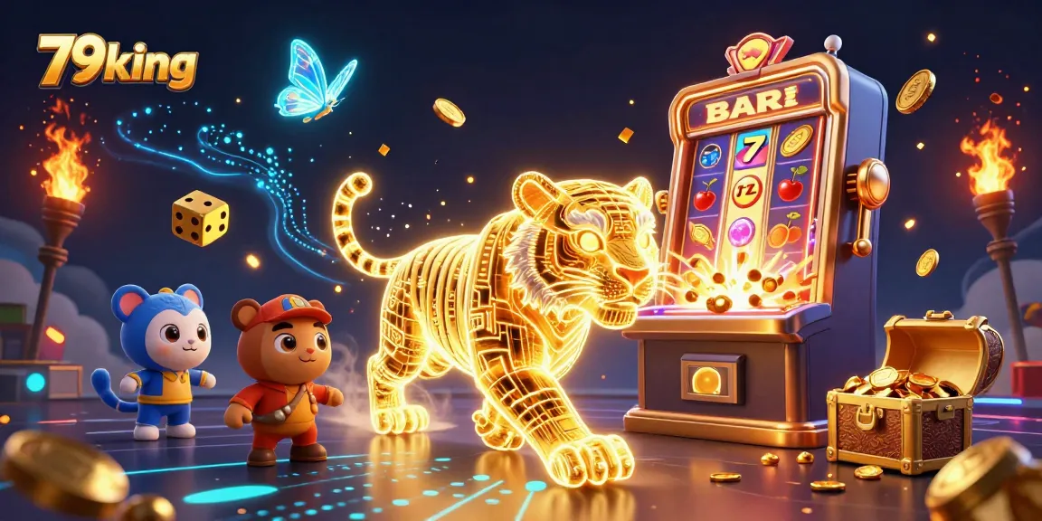 Experience thrilling moments at 79king with vibrant visuals of a digital casino filled with excitement.