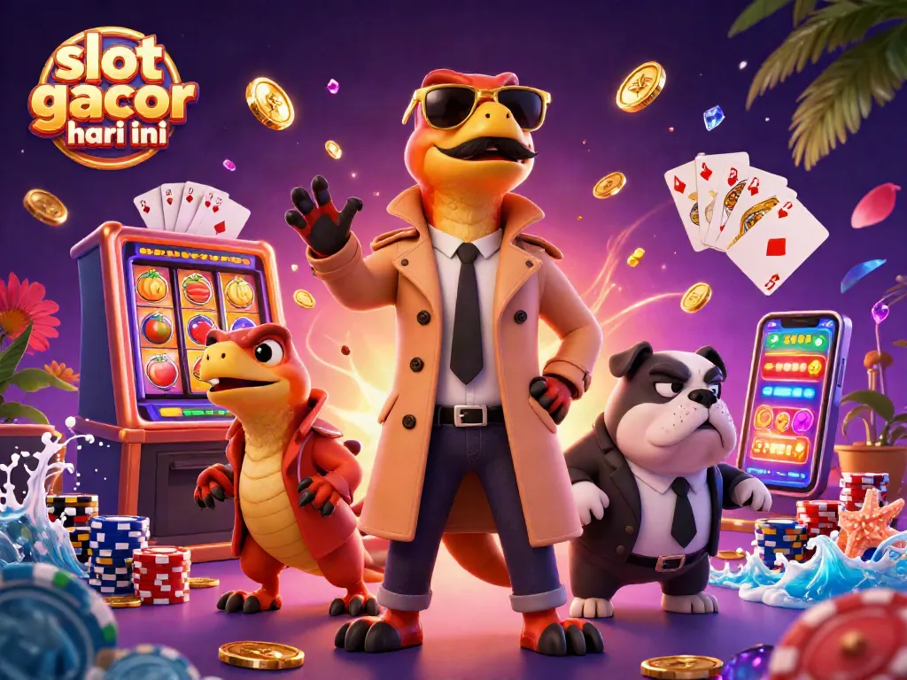 Experience amazing wins with slot gacor hari ini in a vibrant casino scene featuring dynamic gaming elements.