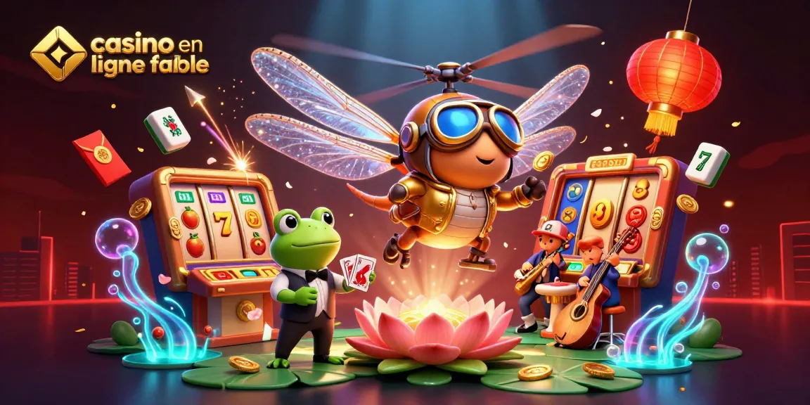 Vivez l'excitation du casino en ligne fiable avec un pilote de libellule et un croupier grenouille.