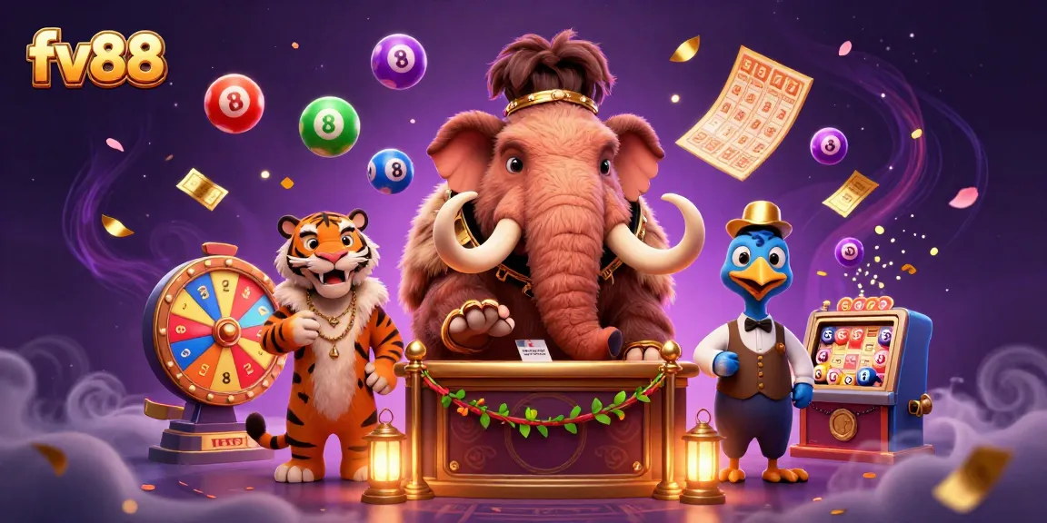 Experience vibrant gaming action with fv88 as a woolly mammoth checks IDs alongside a saber-tooth tiger and a dodo bird doorman.