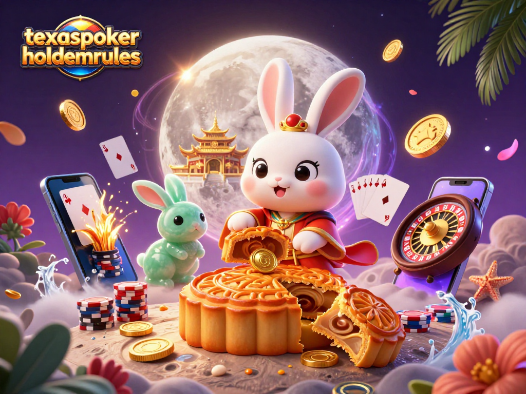 Win big with texaspokerholdemrules as a moon rabbit reveals poker chips from mooncakes.