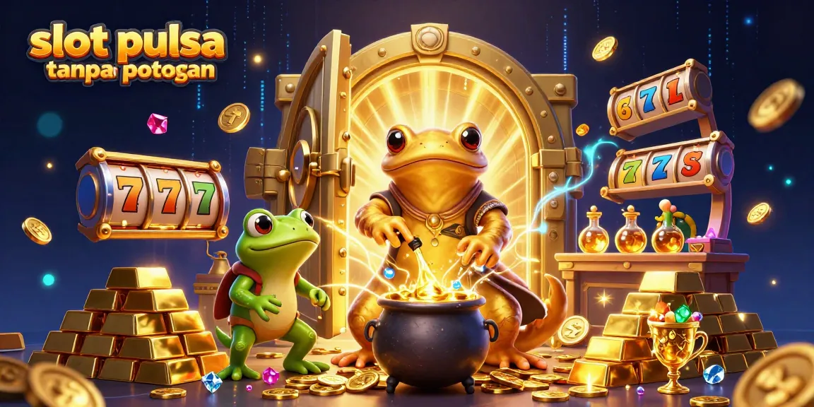 Menangkan slot pulsa tanpa potongan dengan suasana kasino yang menarik penuh harta karun emas dan elemen permainan.