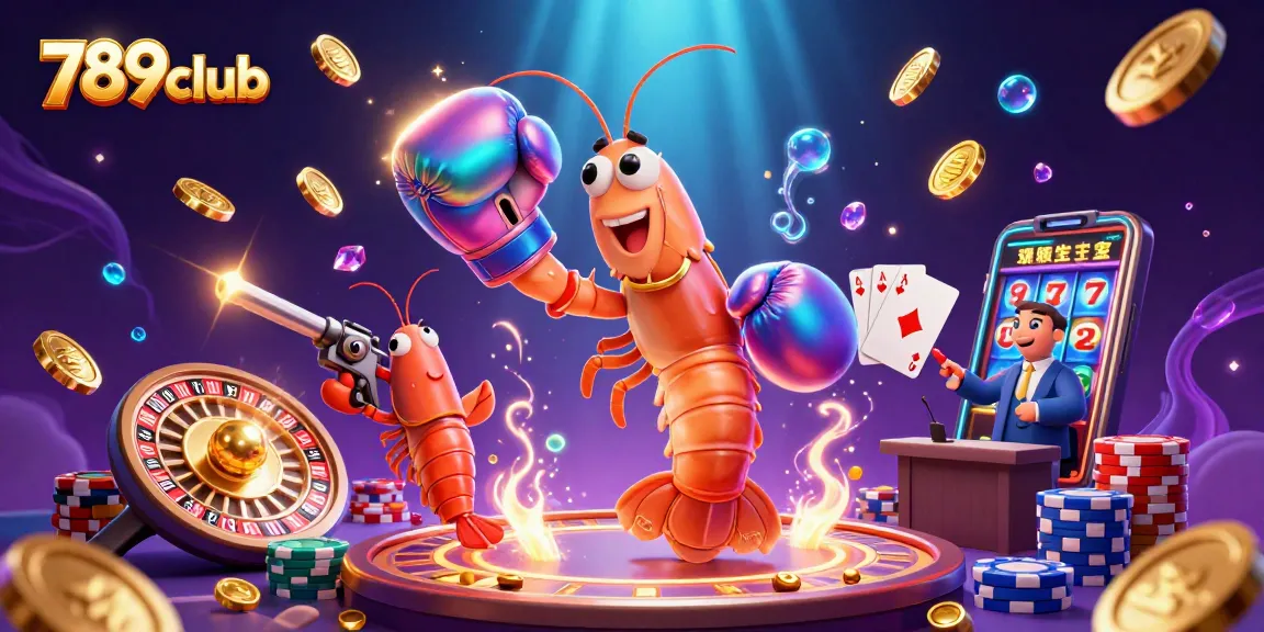 Experience thrilling gaming action with 789club's vibrant casino illustration showcasing dynamic characters and exciting elements.