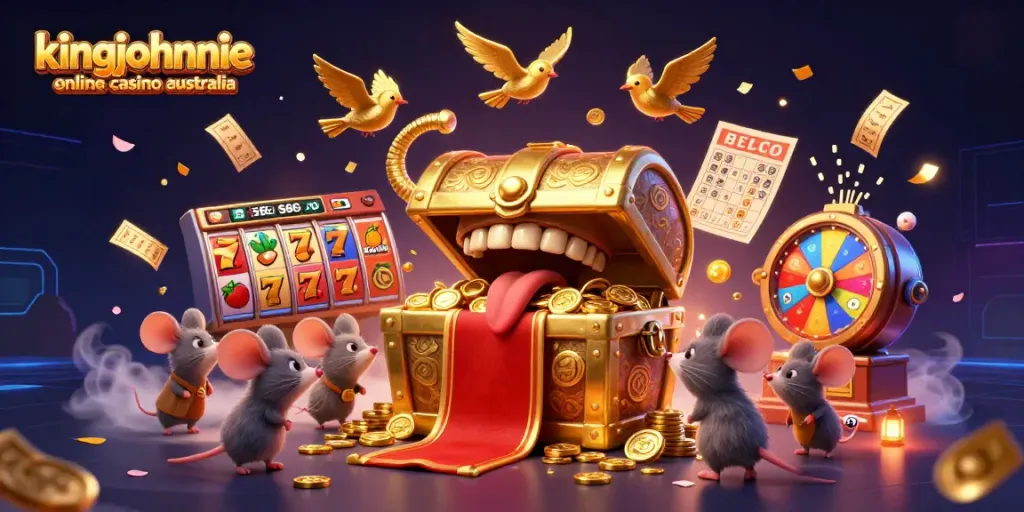 Experience excitement at kingjohnnie online casino australia with vibrant visualization of rewards and gameplay.
