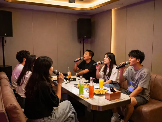 강남 달리는토끼의 고급스러운 가라오케 룸에서 손님들이 즐겁게 노래하는 모습