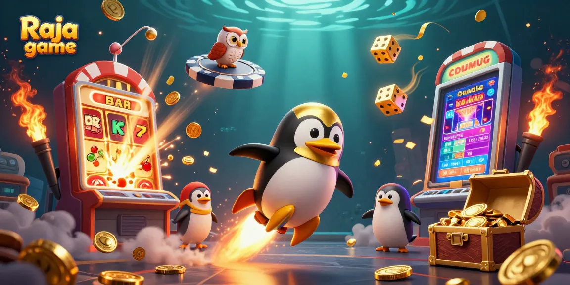 Experience thrilling wins with Raja game, featuring a dynamic 3D scene of casino excitement.