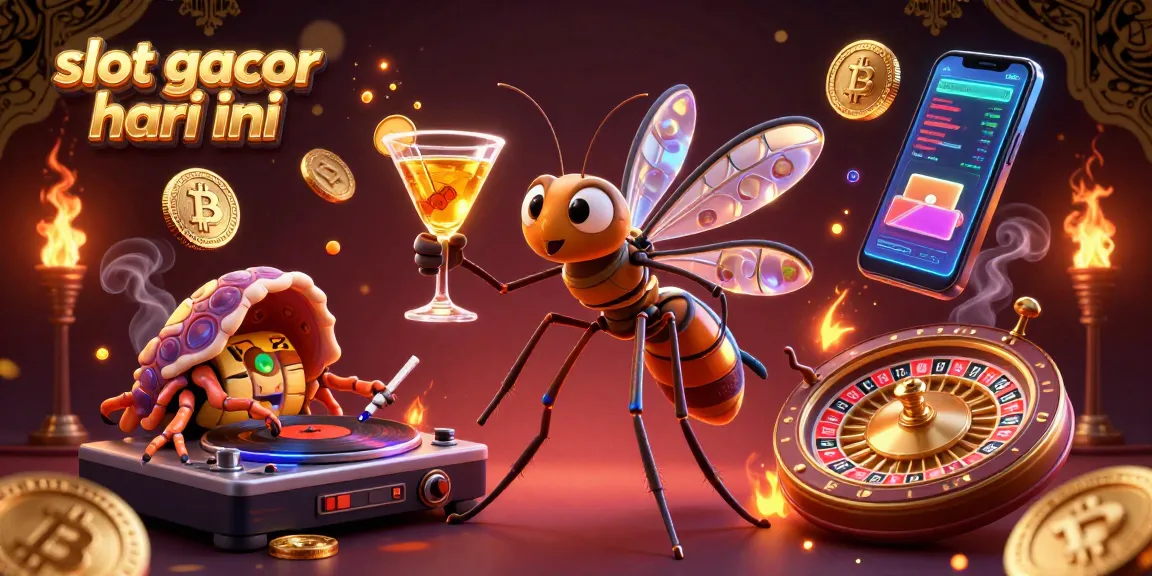 Engage with an exciting scene showcasing slot gacor hari ini with unique casino characters and elements.