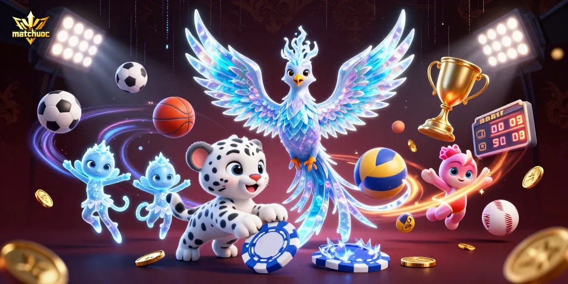 Experience thrilling games with matchuoc's ice phoenix, playful snow leopard, and dynamic sports elements.