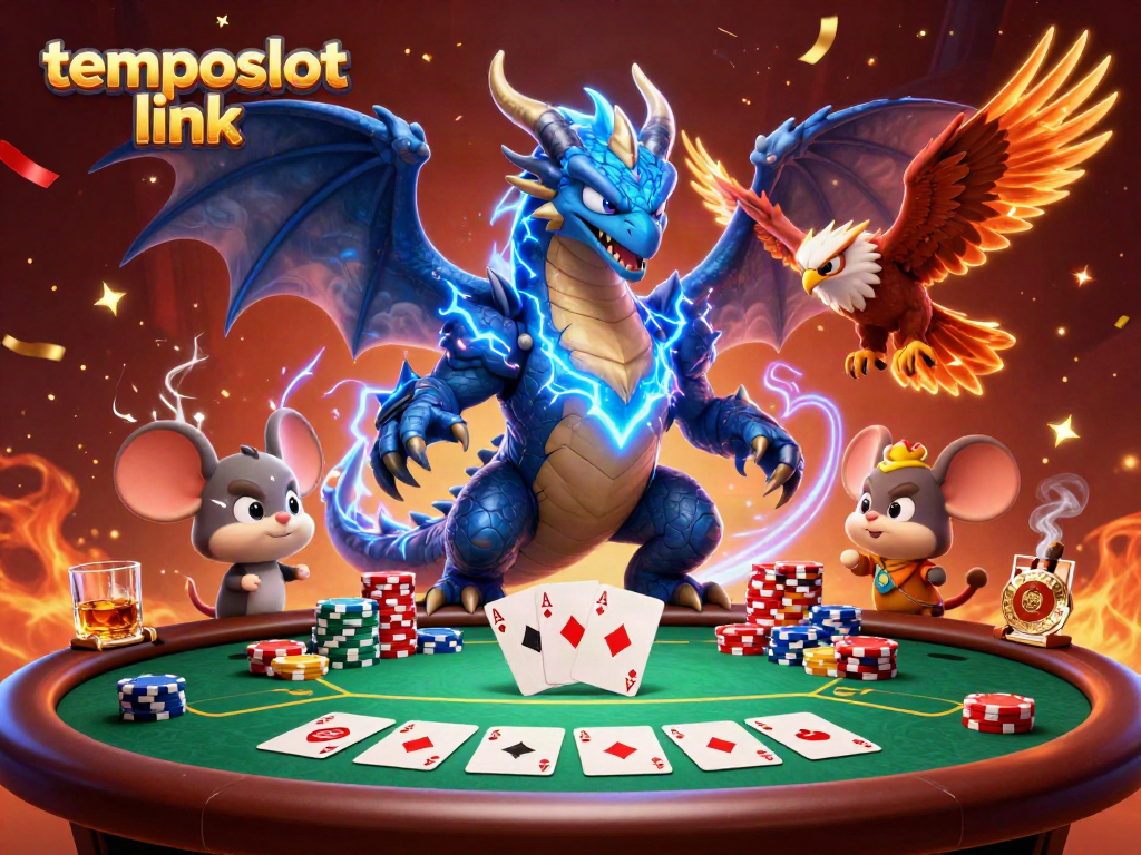 Genggam kemenangan di temposlot link dengan permainan kartu dan chip poker yang megah