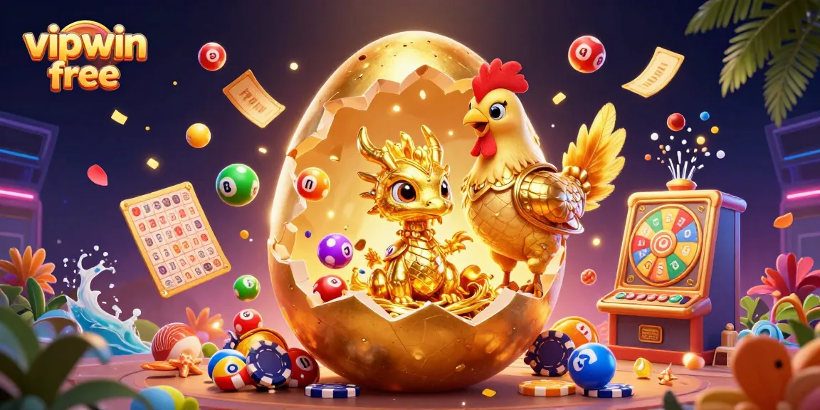Experience thrilling gaming excitement at vipwin free with a golden dragon and casino elements.