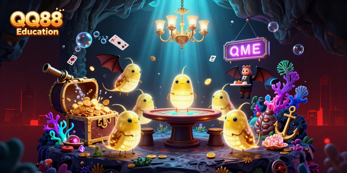 Experience thrilling action at QQ88 Education's vibrant cave casino with glowing bioluminescent glowworms and unique decorations.