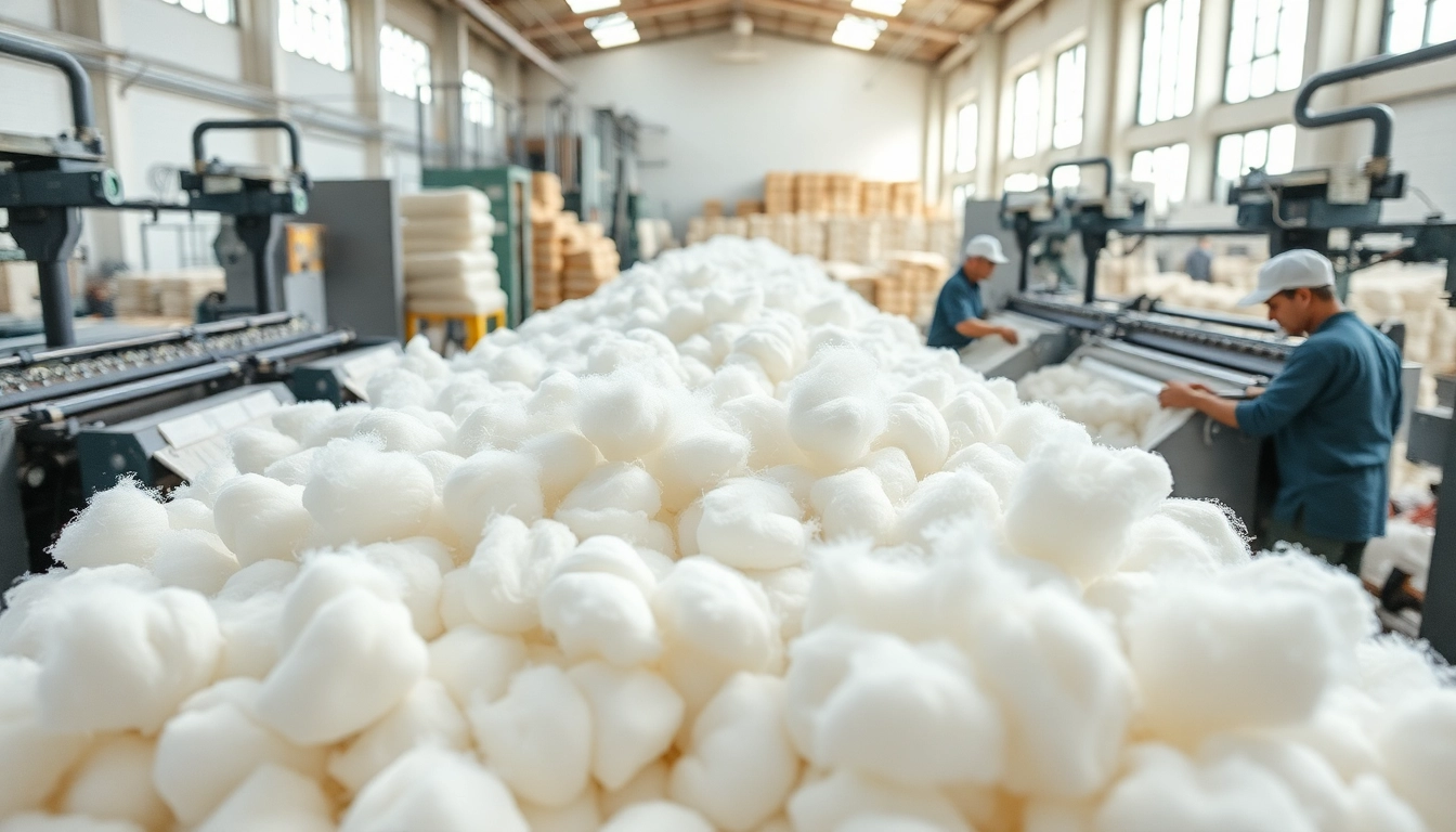 Explore fiberfill kwantum production, showing high-quality materials and textures used in fabric manufacturing.