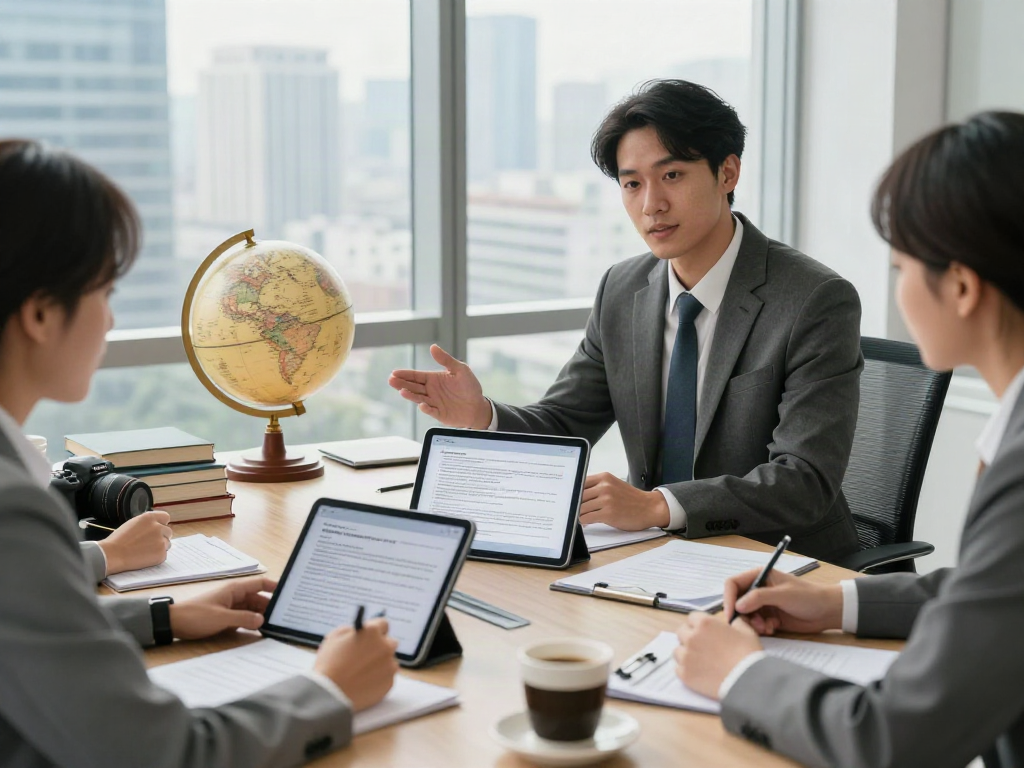 Lead Roedl providing strategic legal advice in a modern office.