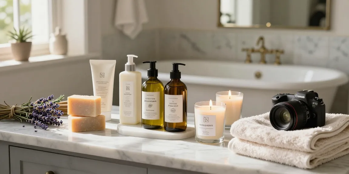 Experience relaxation with Italian Bath and Body products in a beautifully styled bathroom.