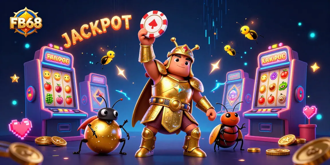 FB68 celebrates a jackpot with vibrant characters and dynamic casino elements in a thrilling 3D scene.