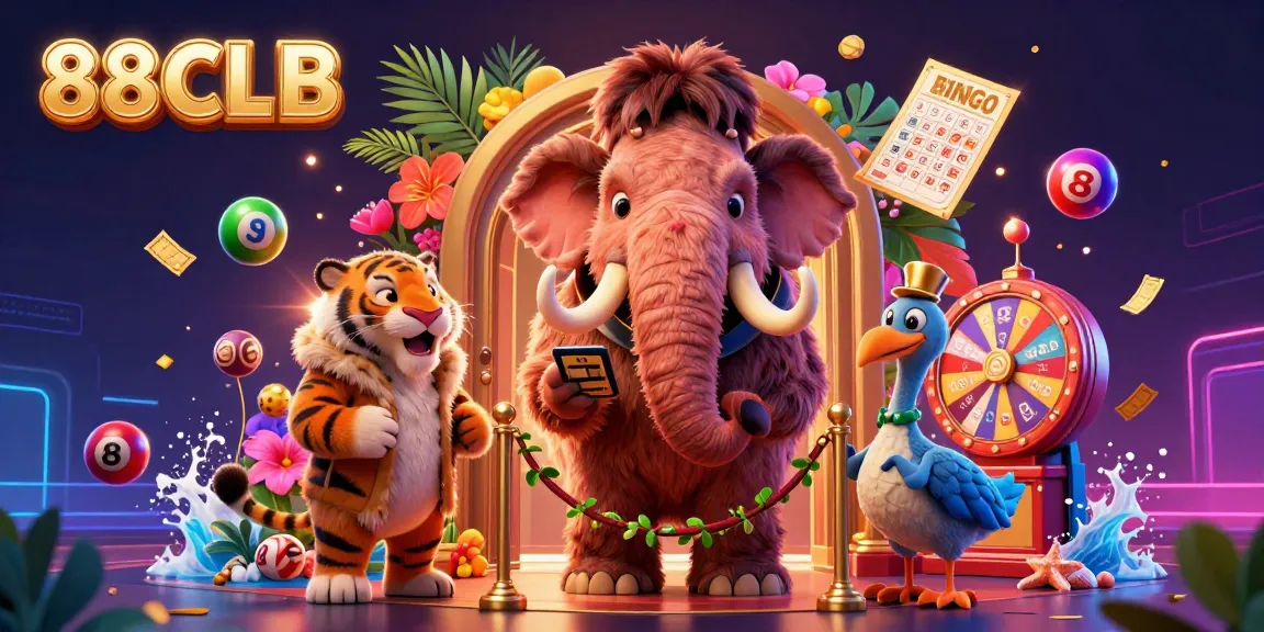 Experience 88CLB's vibrant atmosphere with a mammoth bouncer welcoming players and exciting lottery games.