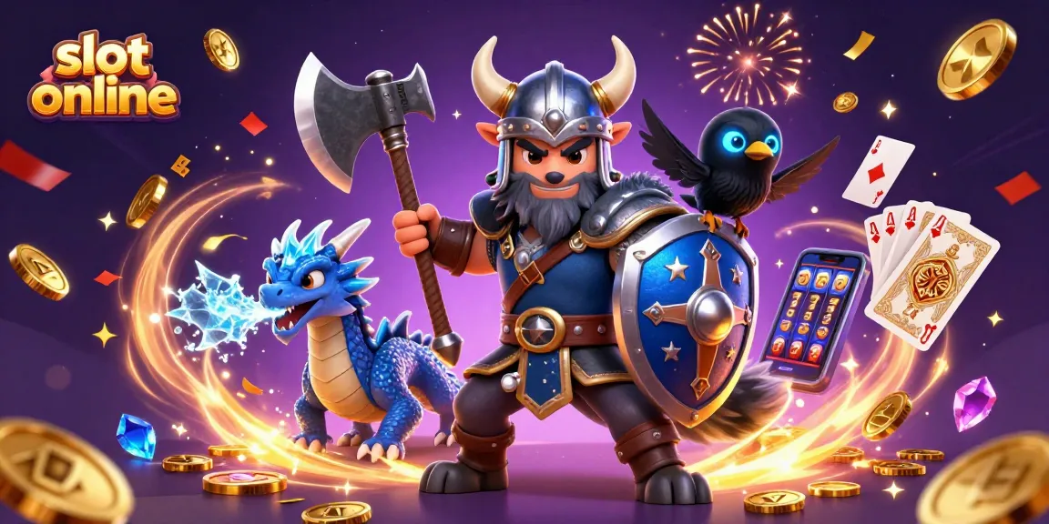 Spin to win big with slot online games, featuring dynamic 3D characters and vibrant casino elements.