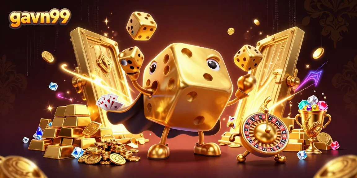 Experience gavn99 with dynamically animated dice, treasures, and rich casino elements.