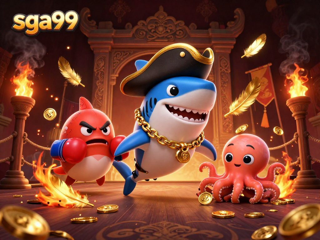 Sga99 players enjoy a thrilling gaming experience with pirate-themed characters and casino elements.