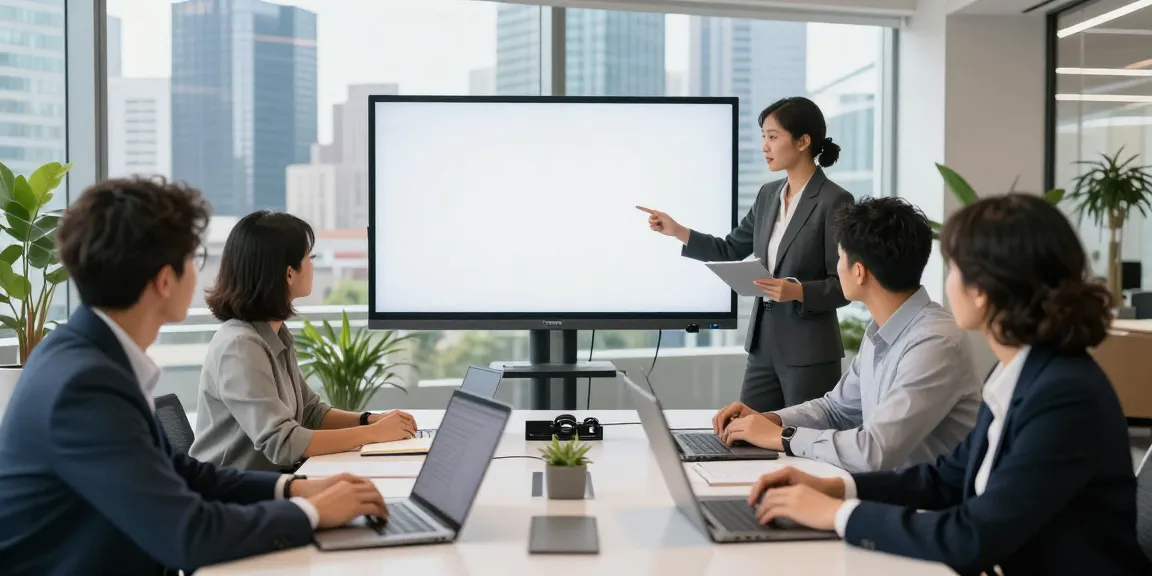 Team analyzing a full report in a modern corporate office