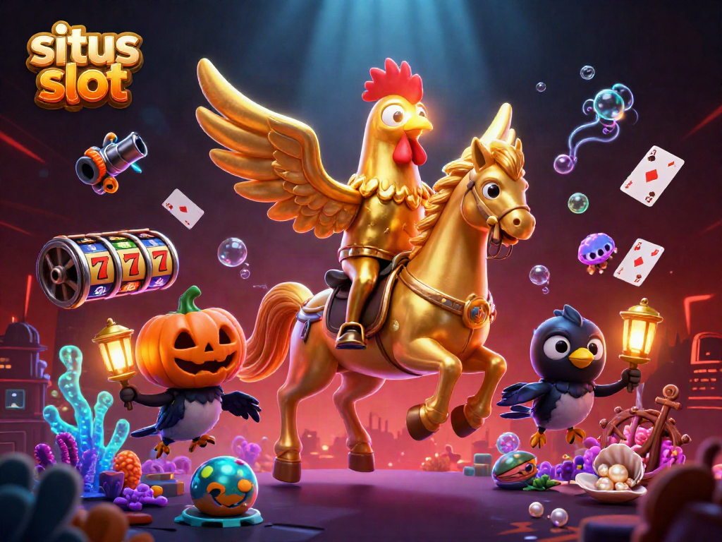 Spin the vibrant situs slot reels in a magical casino, where golden characters and treasures collide!