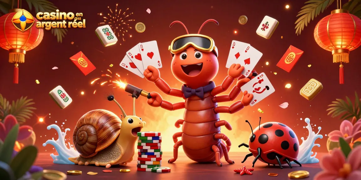 Jouer au casino en ligne argent réel avec un marchand de jeux animé et des éléments fascinants.