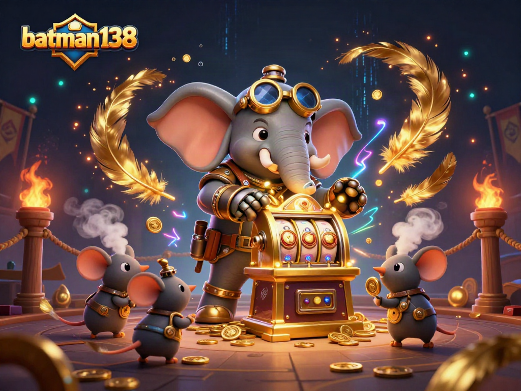Spin the golden slot machine with batman138 and win exciting rewards amidst a dynamic gambling scene.