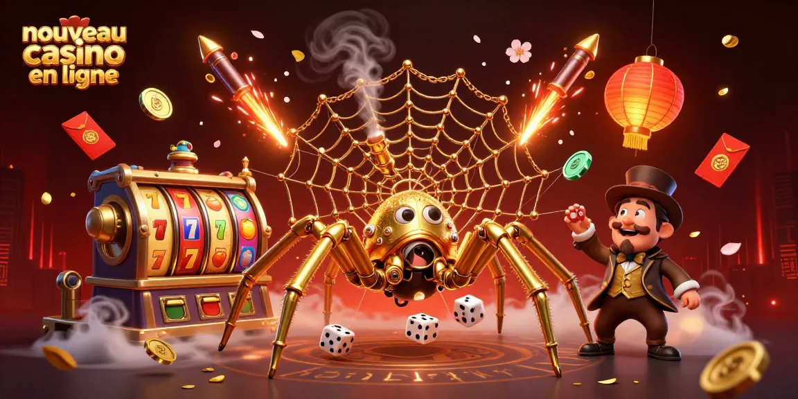 Attirez les joueurs vers le nouveau casino en ligne avec une illustration dynamique enrichie de symboles de jeux.