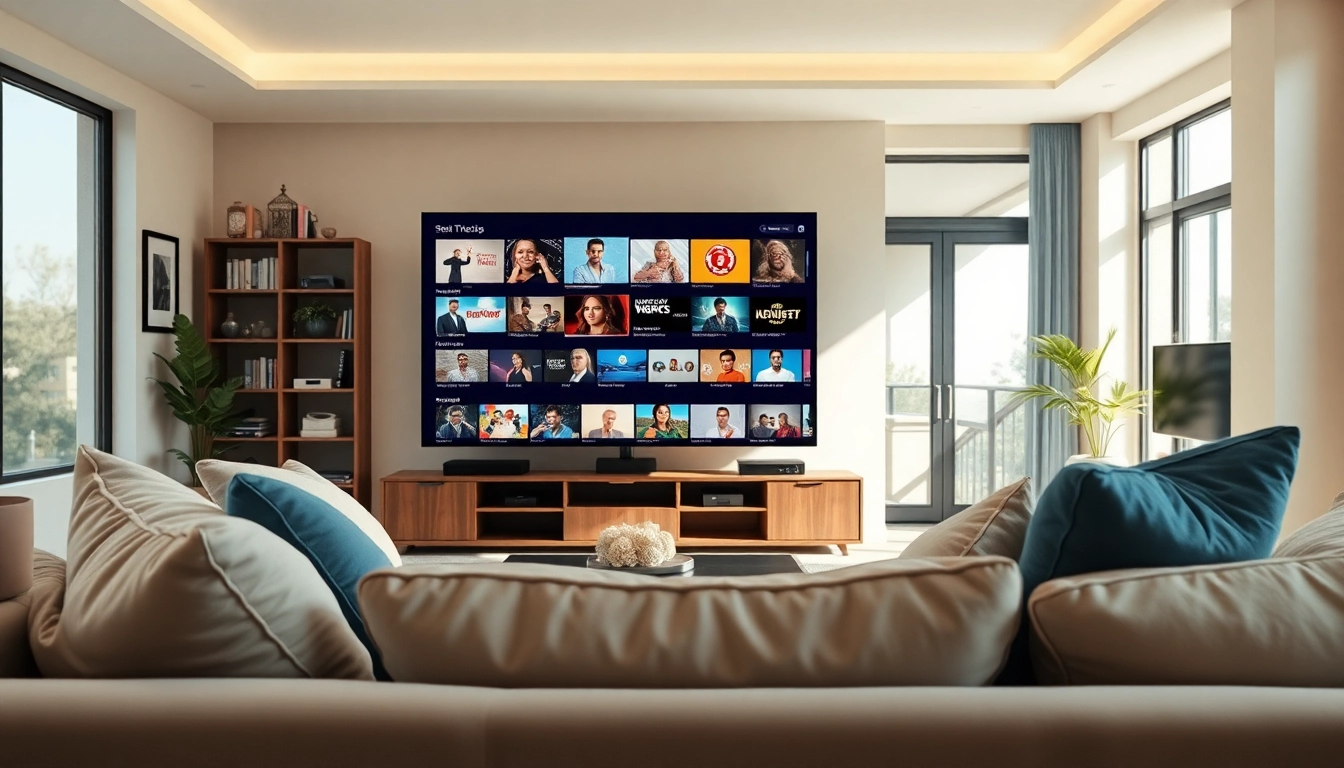 Experience the vibrant streaming options available with an iptv free trial in a modern living room setup.